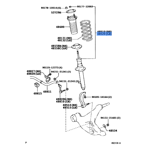 Toyota Front Left Shock Absorber Assembly 48520-59305