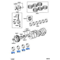 Toyota Crankshaft Bearing 11071-20020-03, Genuine OEM Part