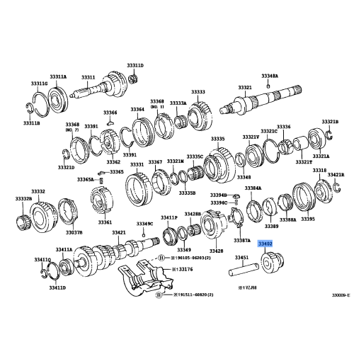 Toyota Reverse Idler Gear Sub-Assembly 33402-35060