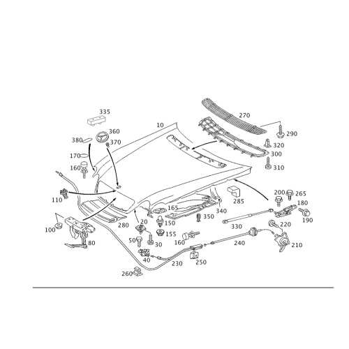 Bonnet Cable Db W220