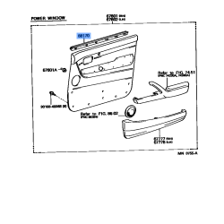 TOYOTA Land Cruiser LX450 Front Door Inner Weatherstrip 68170-60030