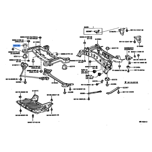 Front Suspension Member Mounting Stopper - Toyota Aristo JZS147 1993-1995