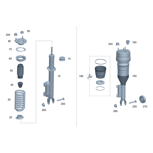 Air Suspension Strut Left Front For Mercedes-Benz