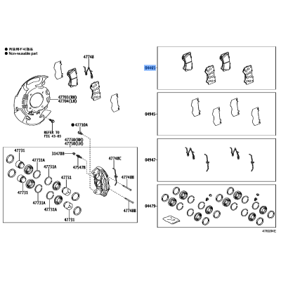 Toyota Genuine 04465-60280  Front Brake Pads Fits Land Cruiser Prado