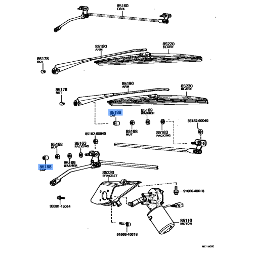 Windshield Wiper Pivot Cap - Toyota Land Cruiser FJ40 BJ40 (1975-1984)
