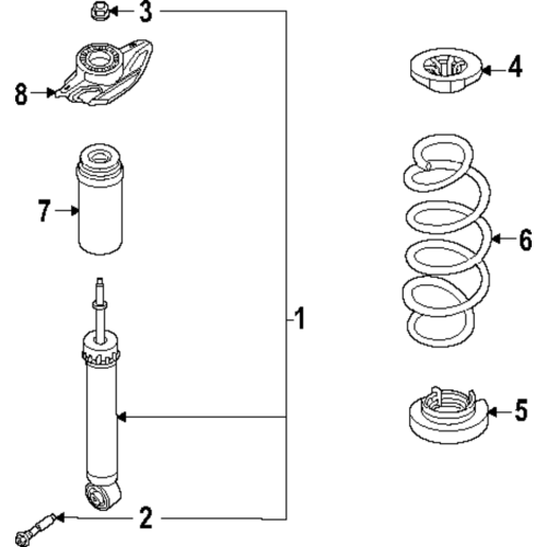 Absorber Kit - Shock, Rea