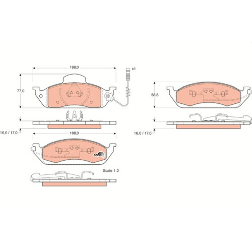 Brake Pad Set Frt W163
