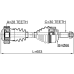 front cv axle shaft left/right 653x30