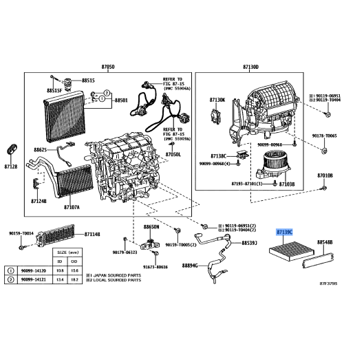 Toyota Cabin Air Refiner Element 87139-0K040 fits: Prius, Vios and More