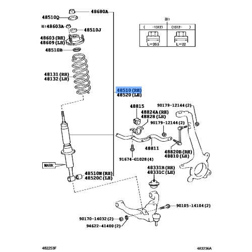 Toyota FJ Cruiser Front Shock Absorber Assembly 48510-80496