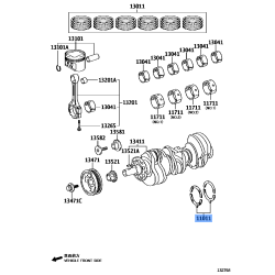 Toyota Genuine Crankshaft Thrust Washer Set 11011-31071