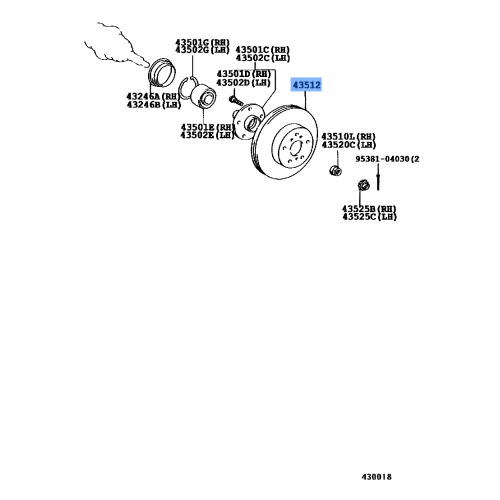 OEM TOYOTA Camry Front Brake Rotor Disc 43512-06010 Fits 1991-2002