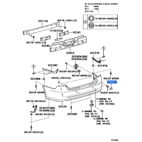 Toyota PLATE, REAR BUMPER, NO.1 52162-30911