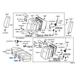 Rear Seat Cushion Pad Clip Fastener Set - Toyota Avalon 2005-2012