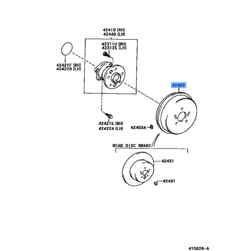 Toyota OEM Genuine Brake Drum 42431-0K180