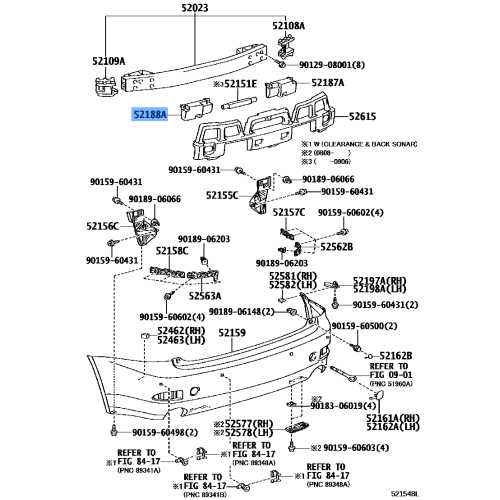 Reinforcement, Rear Bumper Arm, LH - Toyota/Lexus