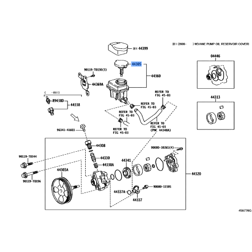 Toyota Genuine CAP SUB-ASSY, VANE PUMP OIL RESERVOIR 44305-32040