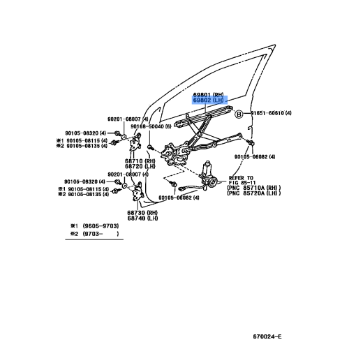 Regulator, Door Frt Lh
