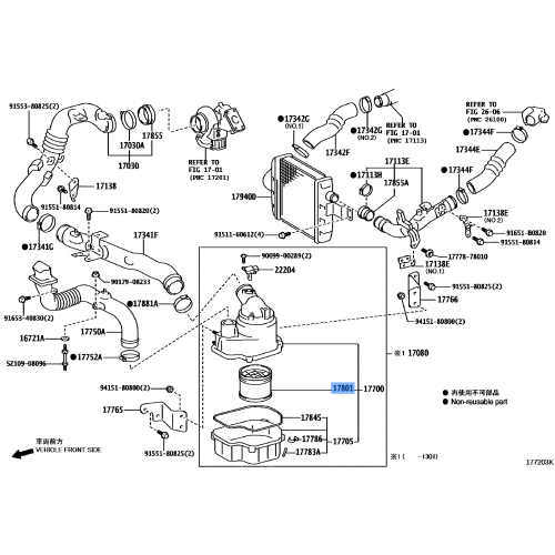 Air Filter Element Sub-Assembly - Toyota 17801-78080