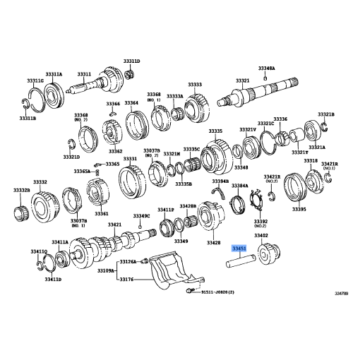 Toyota Shaft, Reverse Idler Gear 33451-60020