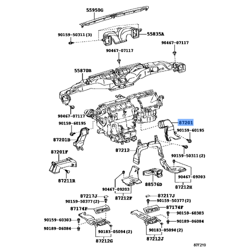 Toyota Land Cruiser Side Air Duct Sub-Assembly (87201-60091) - 2014-2021