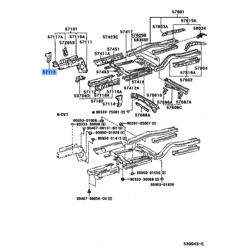 TOYOTA/LEXUS Front Lower Rail Extension RH Passenger Side