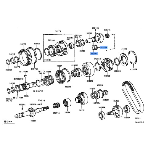 Toyota Ring, Transfer Input Shaft Seal, No. 1 36216-35012