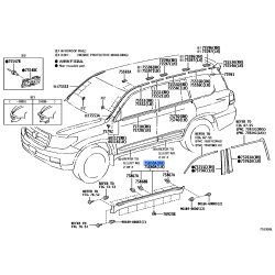 Body Rocker Panel Molding Assembly - Toyota Land Cruiser (GRJ200, VDJ200)