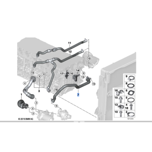 Radiator Hose Bmw N52/E90,E92,X1 E84