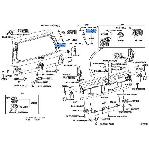 Toyota Genuine Stay Assy Back 68960-69195
