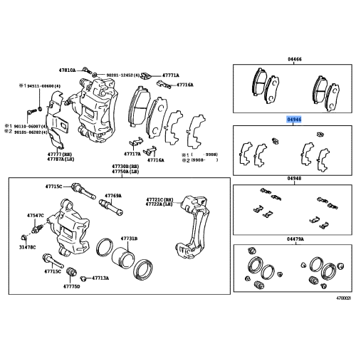 Toyota Genuine Anti Squeal Shim Kit 04946-48130