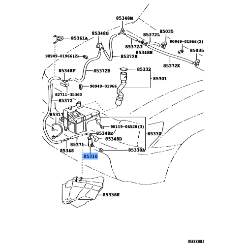 Windshield Washer Motor and Pump Assembly