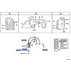 Bumper Cover Fender Liner Retainer Clip & Pin - Toyota (53879-30050)
