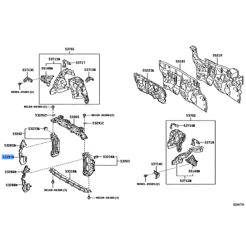 Toyota Extension, Radiator Support, RH