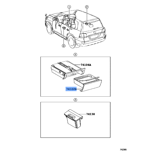 Front Ash Tray Receptacle - Toyota Land Cruiser (2008-2015)
