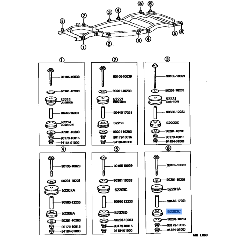 Toyota Land Cruiser ToyoAce Front Lower Cab Mounting Cushion