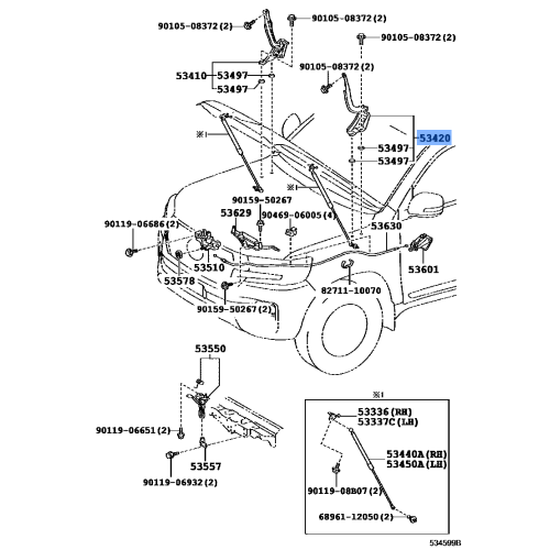 Hood Hinge Lh