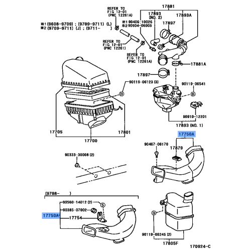 Air Cleaner Box Inlet Duct Intake - Toyota Camry 2.4L SE LE 07-09 Hybrid 10-11