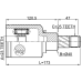 inner cv joint left 23x40x25