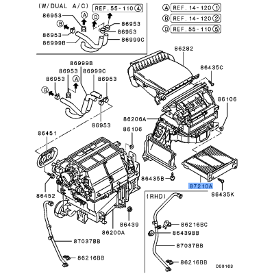 Mitsubishi Genuine MR398288 Cabin Air Filter Fits Lancer