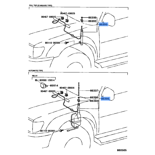 Toyota Genuine Antenna Assembly With Holder 86300-35120
