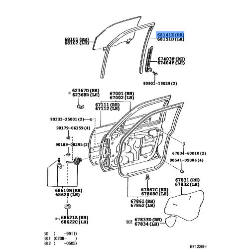 Door Run Rubber Fr Rh