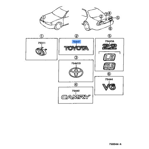 Toyota Emblem Badge Set - 75403-30020 (Set of 5)