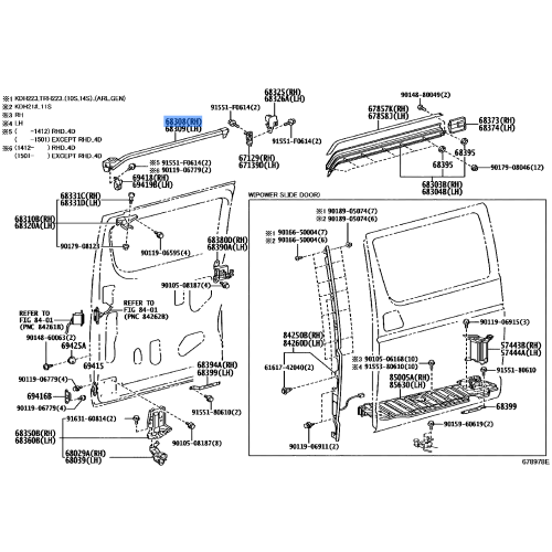 Toyota Rail Sub-Assy, Slide Door, Upper RH 68308-26031