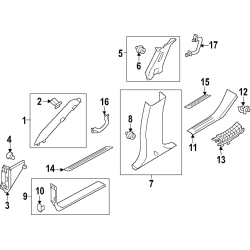 Front Pillar Garnish Assembly Right Hand - Nissan Armada 2017-2020