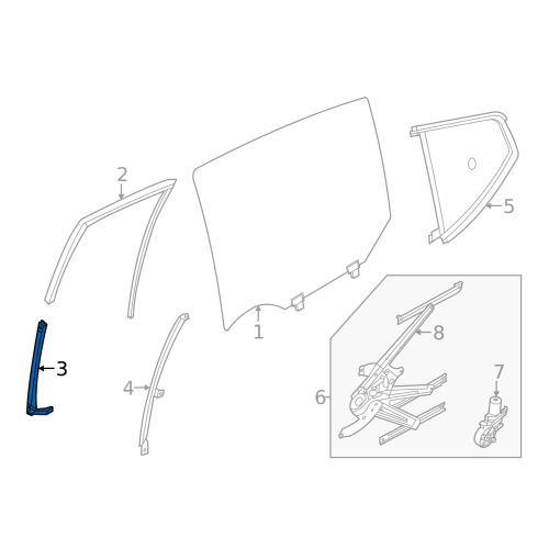 Glass Run Rubber-Rear Doo