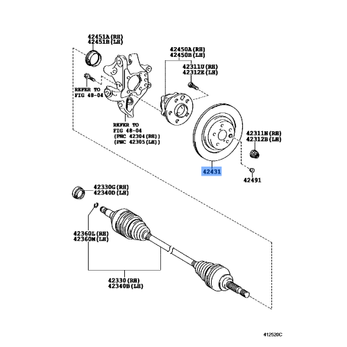 Toyota Forklift Wheel Bearing 42421-U3130-71
