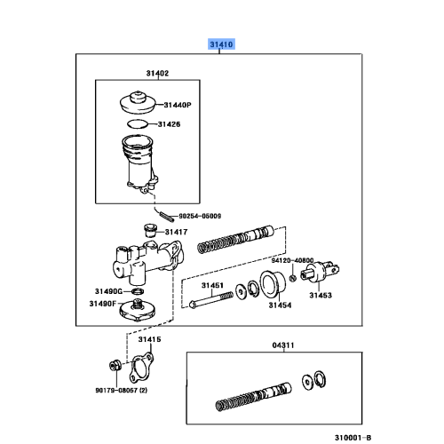 Clutch Master Cylinder - Toyota 31410-20234