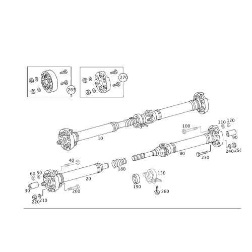 Propshaft Bearing With Ball Bearing Mercedes-Benz C-Class Saloon