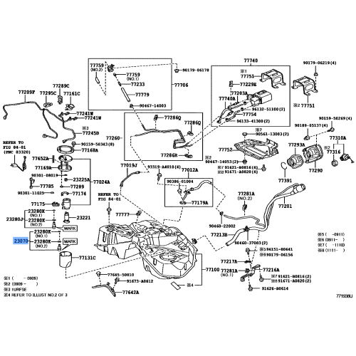 Fuel Main Valve Assembly - Toyota 23070-38030